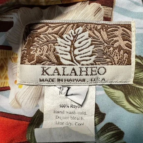 KALAHEO Men’s Hawaiian Tropical Surfboard Made In Hawaii Shirt Sz L - Picture 4 of 8